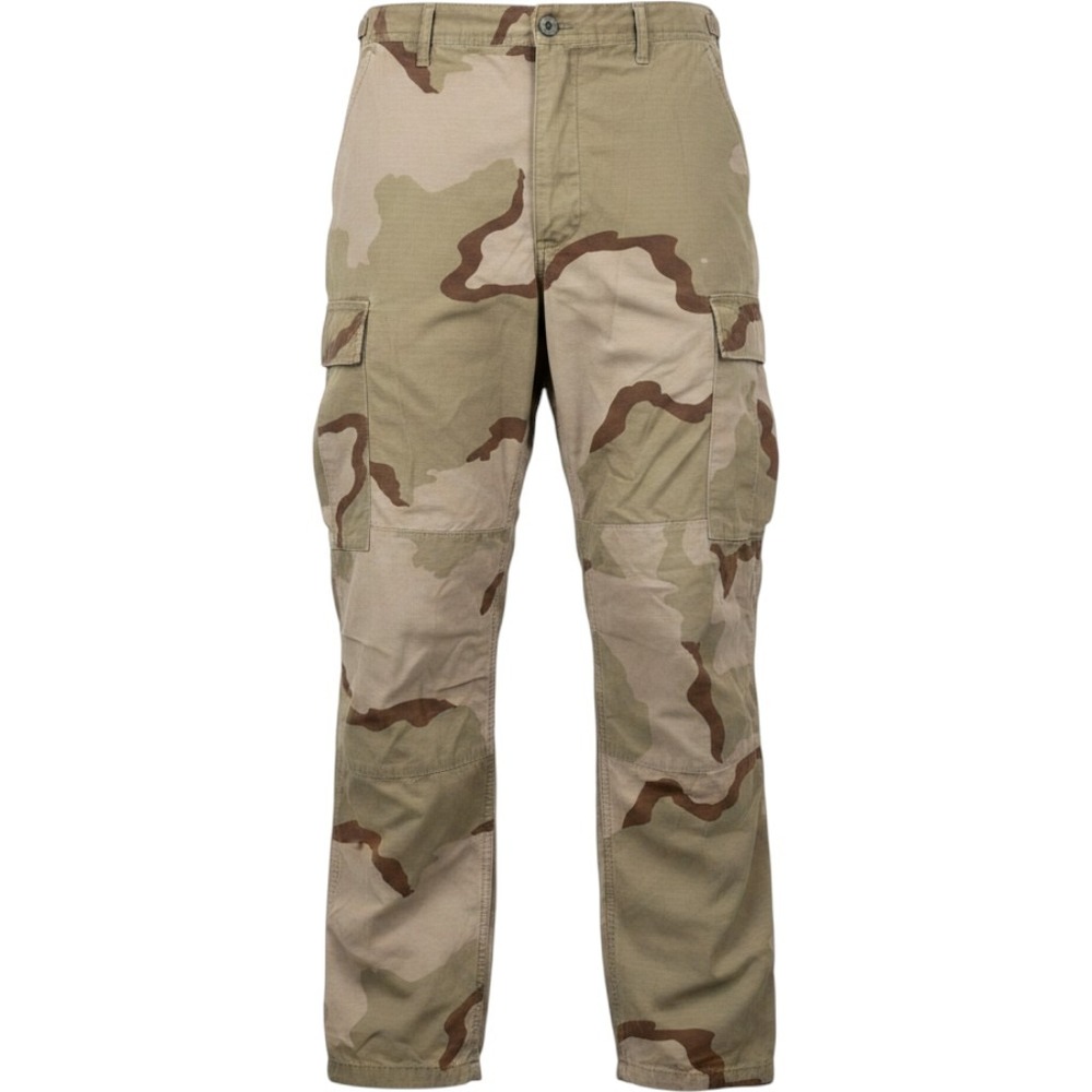 Unicor Cargo Pants Mens Medium Long Tan Desert Camo Ripstop 90s Military Vintage